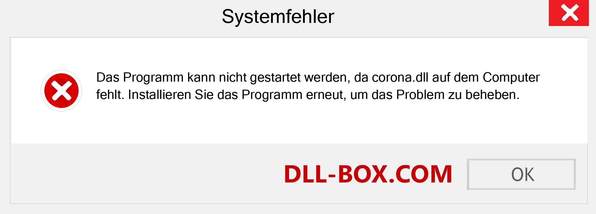 corona.dll-Datei fehlt?. Download für Windows 7, 8, 10 - Fix corona dll Missing Error unter Windows, Fotos, Bildern